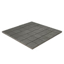 A square mosaic tile sheet featuring dark gray stone-look tiles arranged in a grid pattern, shown at an angle on a plain white background.
