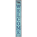 Welcome Murphy Black Bear Blue | Wall Art Print on Real Wood