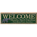 Welcome Murphy Black Bear Green | Wall Art Print on Real Wood