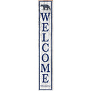 Welcome Murphy Black Bear White | Wall Art Print on Real Wood