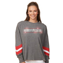 SALE | Gray Nebraska Long Sleeve Shirt with Red & White Striped Sleeves | Multiple Sizes | Nature Find & Designs