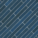 Flamenco 2"x18" Hale Navy Brick Look Glossy Porcelain Wall Tile profile view