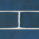 Flamenco 2"x18" Hale Navy Brick Look Glossy Porcelain Wall Tile closeup view