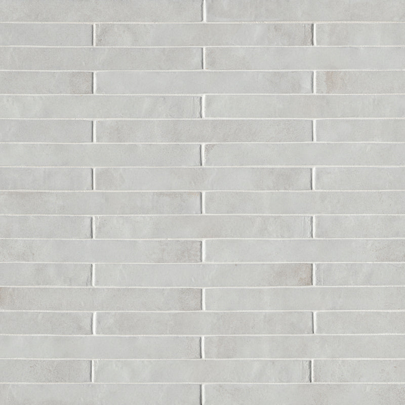 Flamenco 2"x18" Princess White Brick Look Glossy Porcelain Wall Tile - MSI Collection wall  view