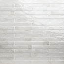 Flamenco 2"x18" Princess White Brick Look Glossy Porcelain Wall Tile - MSI Collection top view