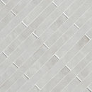 Flamenco 2"x18" Princess White Brick Look Glossy Porcelain Wall Tile - MSI Collection angle view
