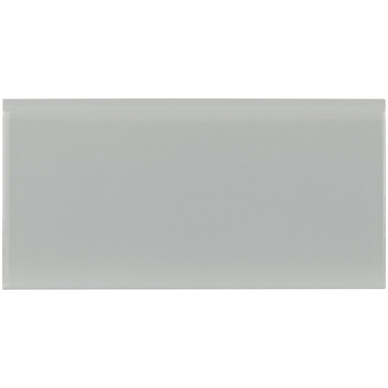 Gray Bullnose 3"x6" Glossy Ceramic Wall Tile - MSI Collection product shot tile view