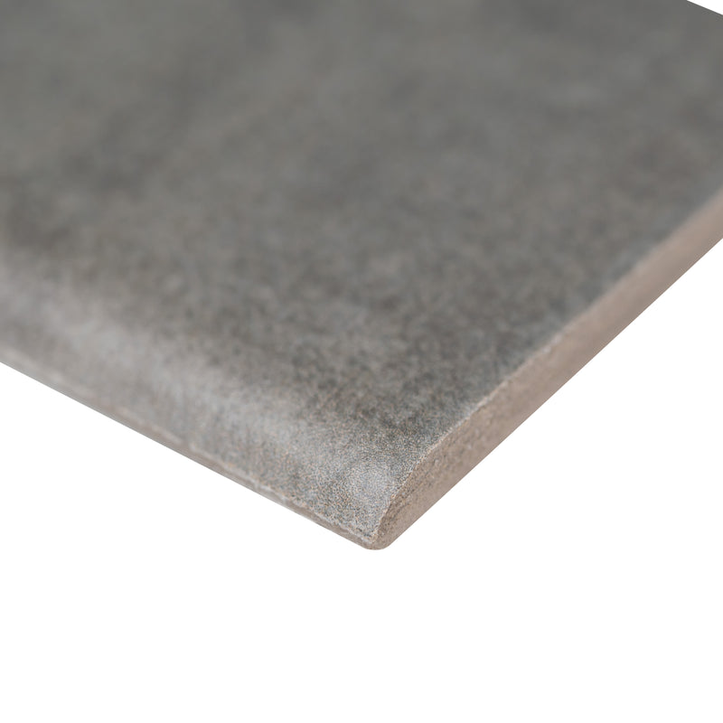 Gridescale Graphite 3"x18" Bullnose Matte Porcelain Wall Tile - MSI Collection product shot edge view