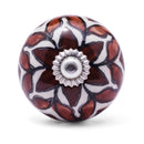 Brown Leaves 1-31/50 in. White & Brown Cabinet Knob (Pack of 10)