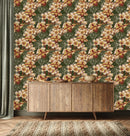 Elegant Dark Green Floral Wallpaper Fashionable