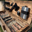 "Knight" Outdoor BBQ Skewers Set In a Wooden Case, 17 items