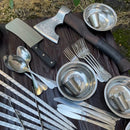 "Delling" Camping Accessories BBQ Skewers Set  in a Wooden Case - Table, 44 items