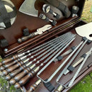 "Delling" Camping Accessories BBQ Skewers Set  in a Wooden Case - Table, 44 items