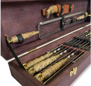 "Argali" Grilling Accessories BBQ Skewers Set in a Wooden Case, 11 items