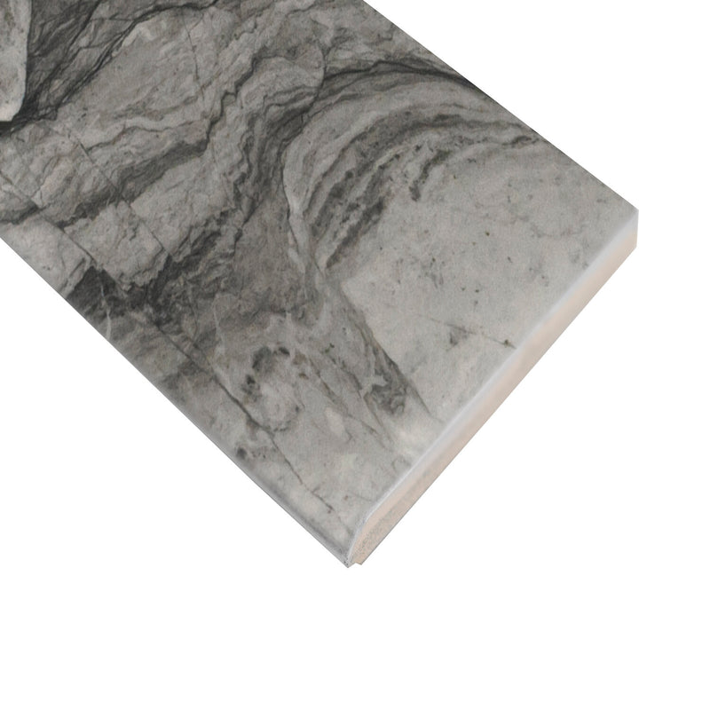 Kaya Onda Gray Bullnose 3"x24" Matte Porcelain Wall Tile - MSI Collection product shot edge view