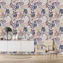 Beige Plants Pattern Wallpaper