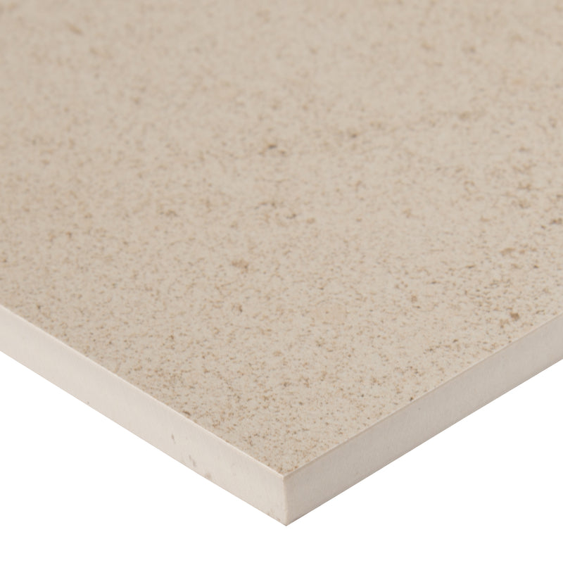 Living Style Cream Bullnose 2"x24" Glazed Porcelain Wall Tile - MSI Collection product shot edge view