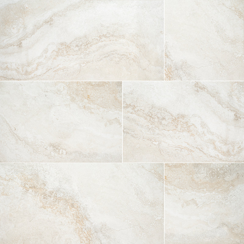 Livingstyle Travertino 18"x36" Matte Porcelain Floor And Wall Tile - MSI Collection wall view