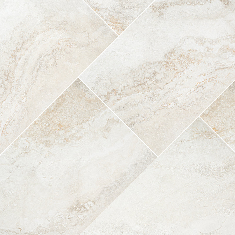 Livingstyle Travertino 18"x36" Matte Porcelain Floor And Wall Tile - MSI Collection angle view