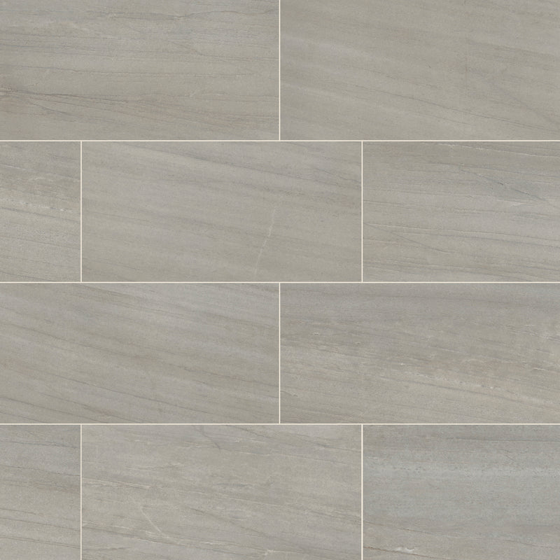Malahari Greige 12"x24" Lapato 3D Porcelain Floor & Wall Tile - MSI Collection wall view