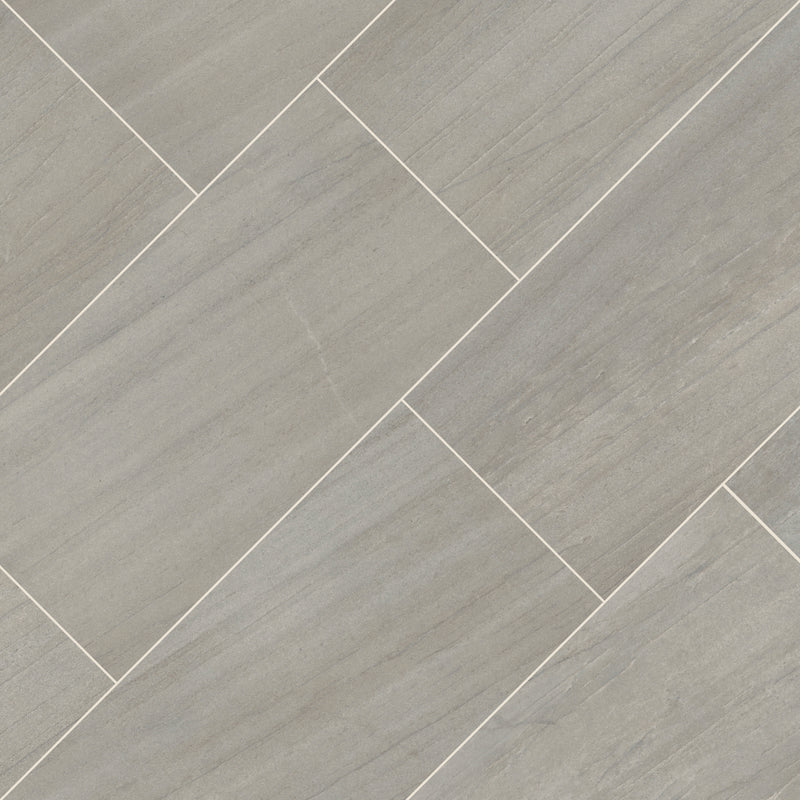 Malahari Greige 12"x24" Lapato 3D Porcelain Floor & Wall Tile - MSI Collection angle view