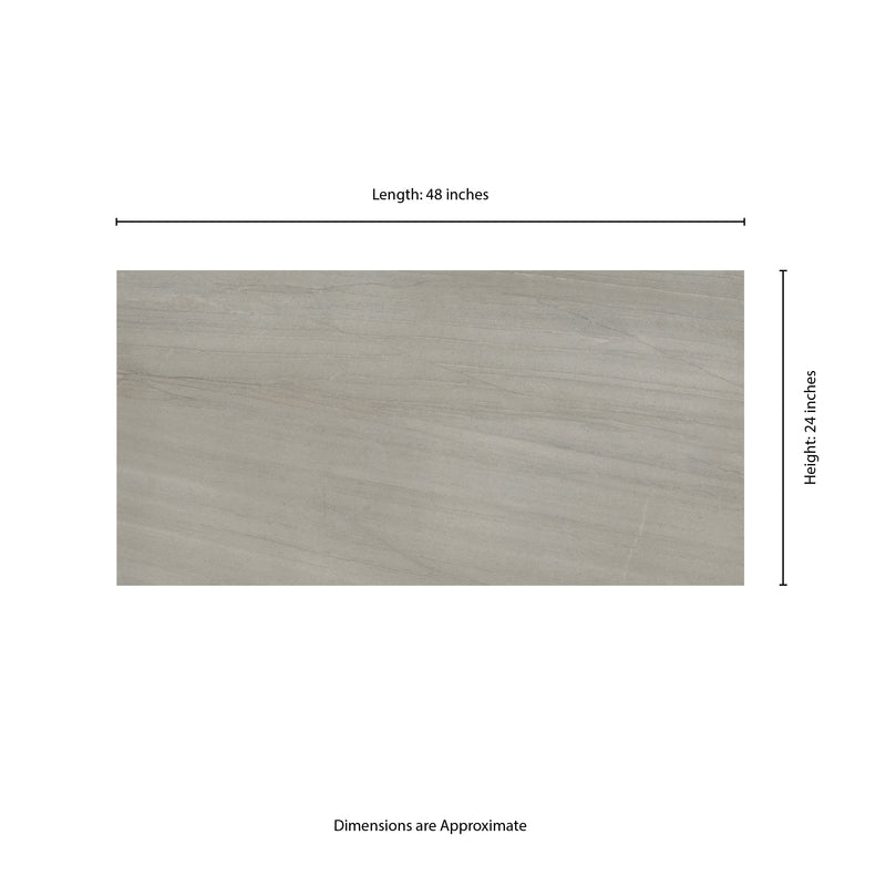 Malahari Greige 24"x48" Lapato 3D Porcelain Floor & Wall Tile - MSI Collection measurement view