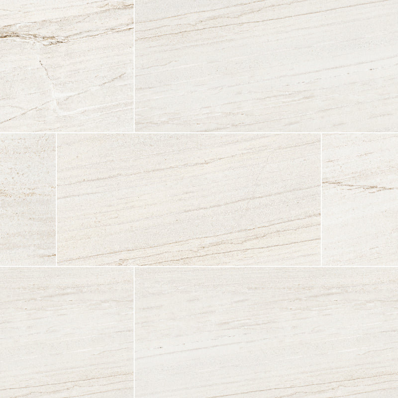 Malahari White 24"x48" Lapato 3D Porcelain Floor & Wall Tile - MSI Collection