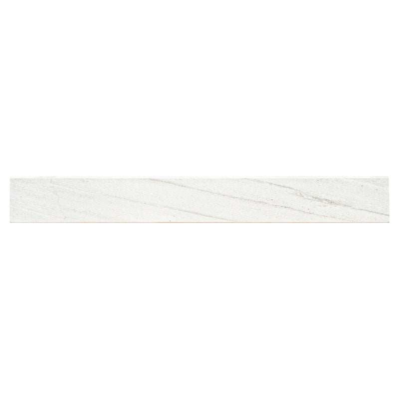 Malahari White 3"x24" Lapato 3D Porcelain Bullnose Tile Trim - MSI Collection single tile view