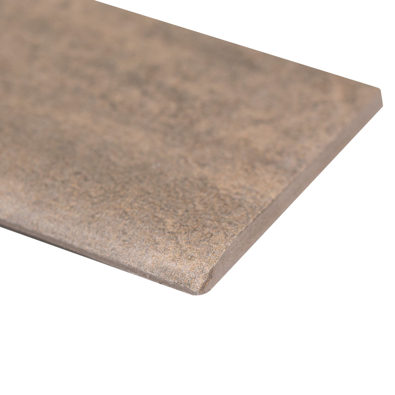 Metropolis Taupe 3"x24" Bullnose Matte Porcelain Wall Tile - MSI Collection product shot edge view