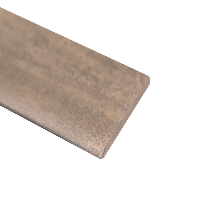 Metropolis Taupe 3"x24" Bullnose Matte Porcelain Wall Tile - MSI Collection product shot edge view