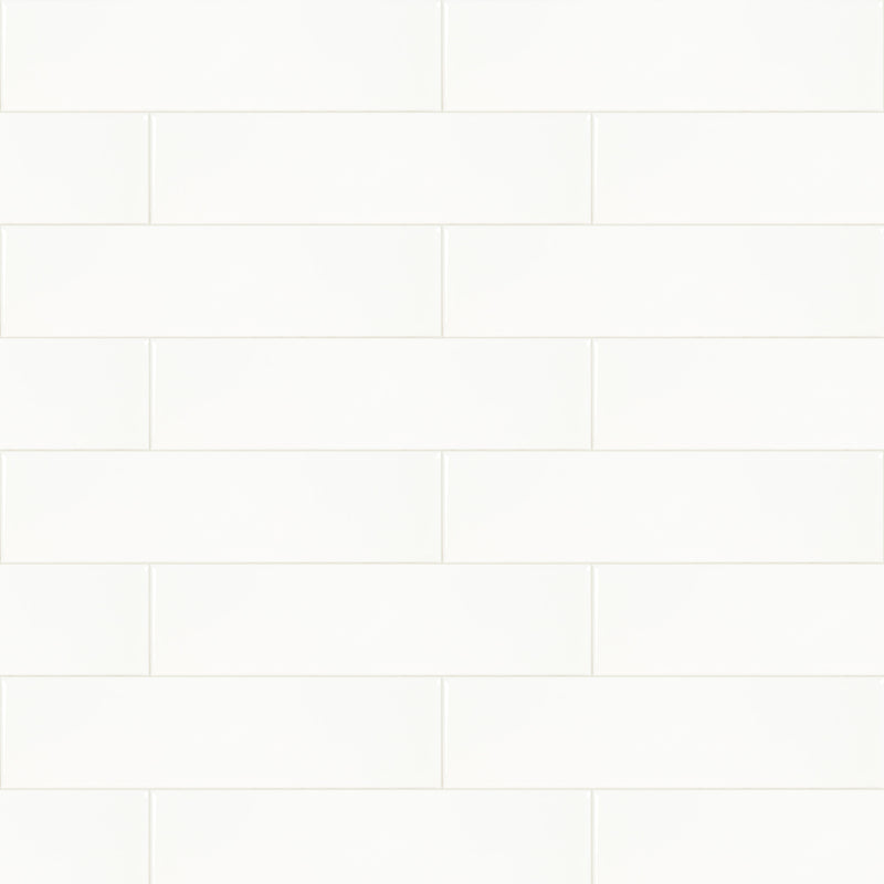 Metro White 2"x8" Glossy Ceramic Wall Tile - MSI Collection tile view 2
