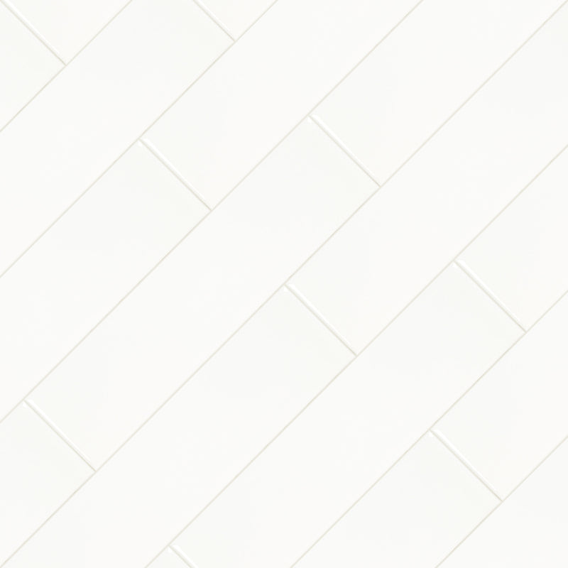 Metro White 2"x8" Glossy Ceramic Wall Tile - MSI Collection angle view