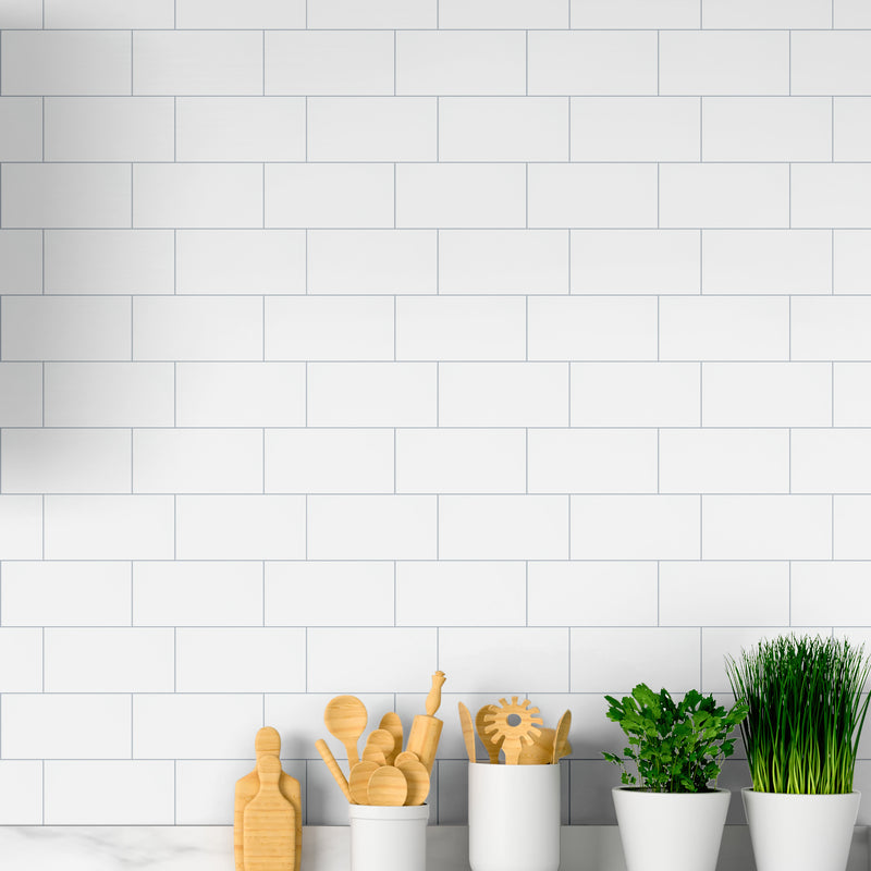 Metro White 3"x6" Glossy Ceramic Wall Tile - MSI Collection kitchen view