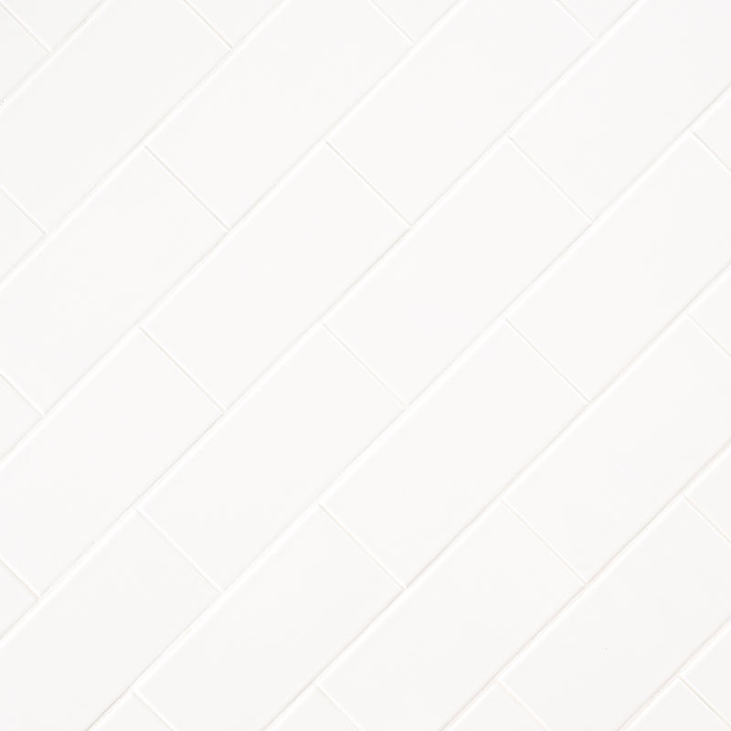 Metro White 4"x12" Glossy Ceramic Wall Tile - MSI Collection angle view