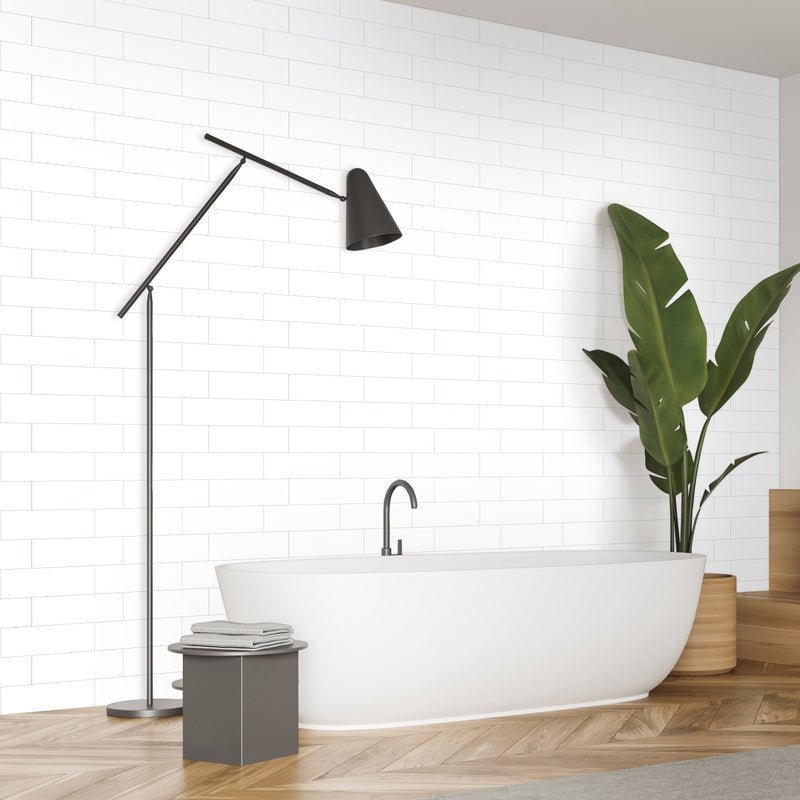 Metro White 4"x12" Glossy Ceramic Wall Tile - MSI Collection bathtub view