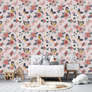 Contemporary Pink Floral Wallpaper Vogue