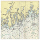 Bath, Maine and Surrounding Areas Navigational Chart Wall Art | Wall Art Print on Real Wood