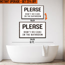 Upgrade Your 24x16 Inches 'Please Don't Do Coke In The Bathroom' Canvas To 36x24 Inches