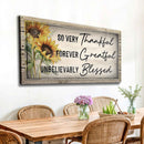 Grateful Thankful Blessed Family Sign II