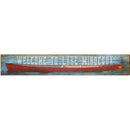 Welcome to Lake Minocqua Red Canoe | Wall Art Print on Real Wood