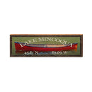 Lake Minoqua Red Canoe Latitude Longitude | Wall Art Print on Real Wood
