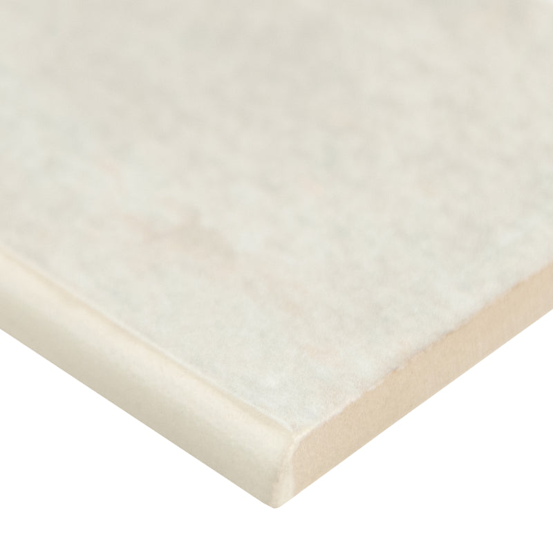 Oxide Blanc Bullnose 3"x18" Matte Glazed Porcelain Wall Tile - MSI Collection product shot edge view