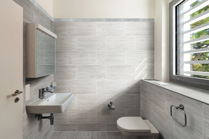 Oxide Magentile Bullnose 3"x18" Matte Glazed Porcelain Wall Tile - MSI Collection product shot wash basin view