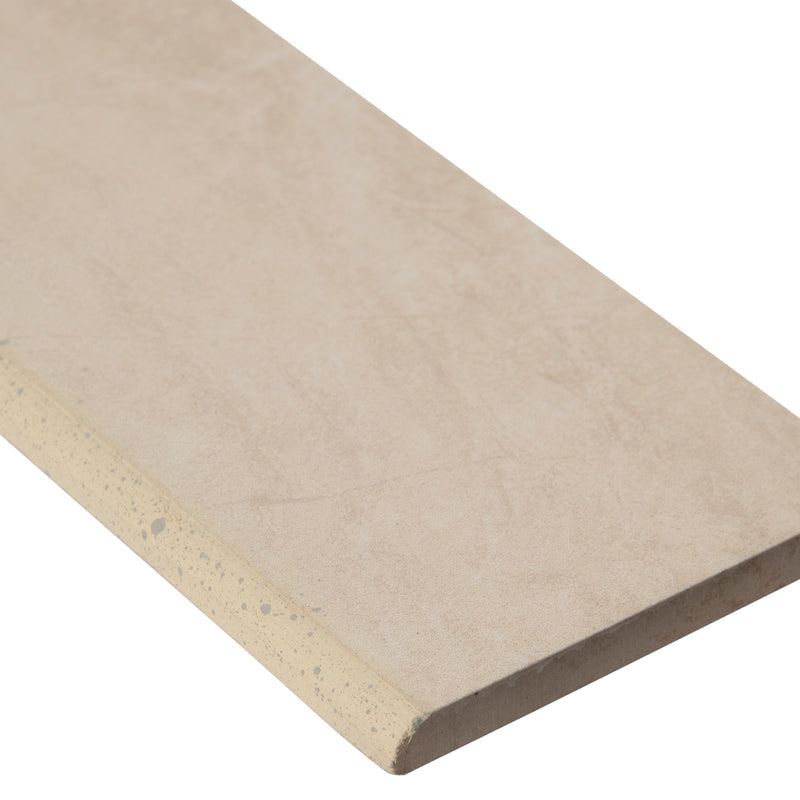 Praia Grey Bullnose 3"x24" Glazed Porcelain Wall Tile - MSI Collection product shot edge view