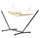 Nautico Anthracite Outdoor R Padded Vanilla - Padded Kingsize Spreader Bar Hammock with Powder Coated Steel Stand