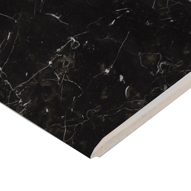 Regallo Marquina Noir 3"x24" Bullnose Matte Porcelain Wall Tile - MSI Collection product shot profile view