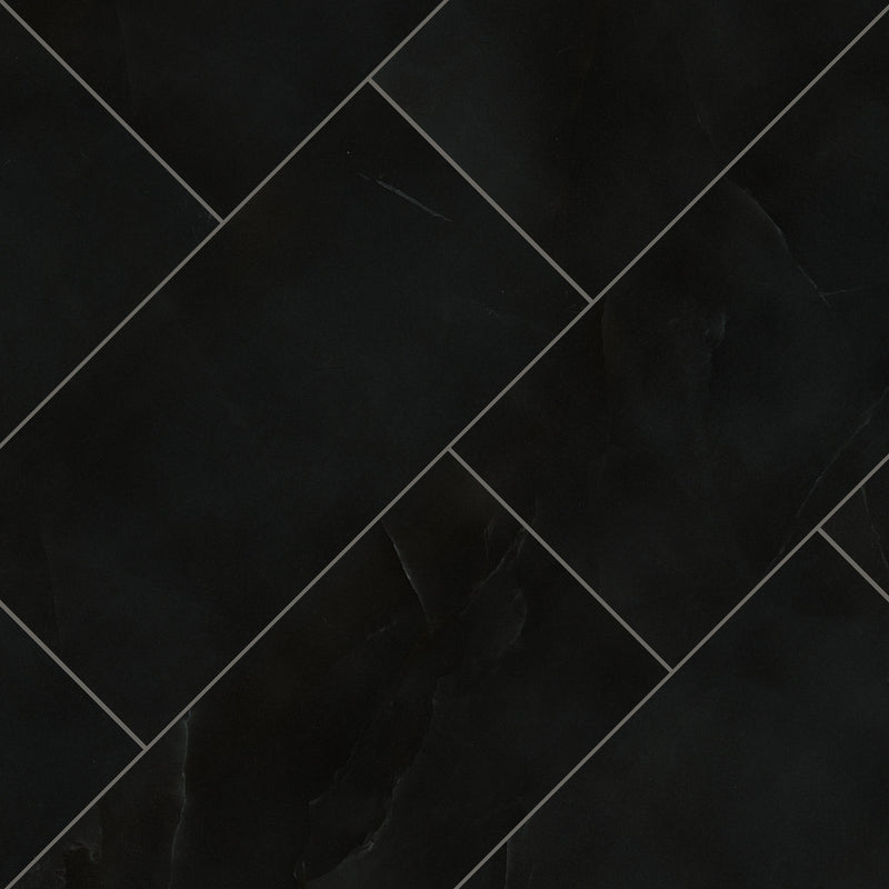 Regallo Midnight Agate Polished Marble Look Porcelain Floor & wall Tile - MSI Collection angle view