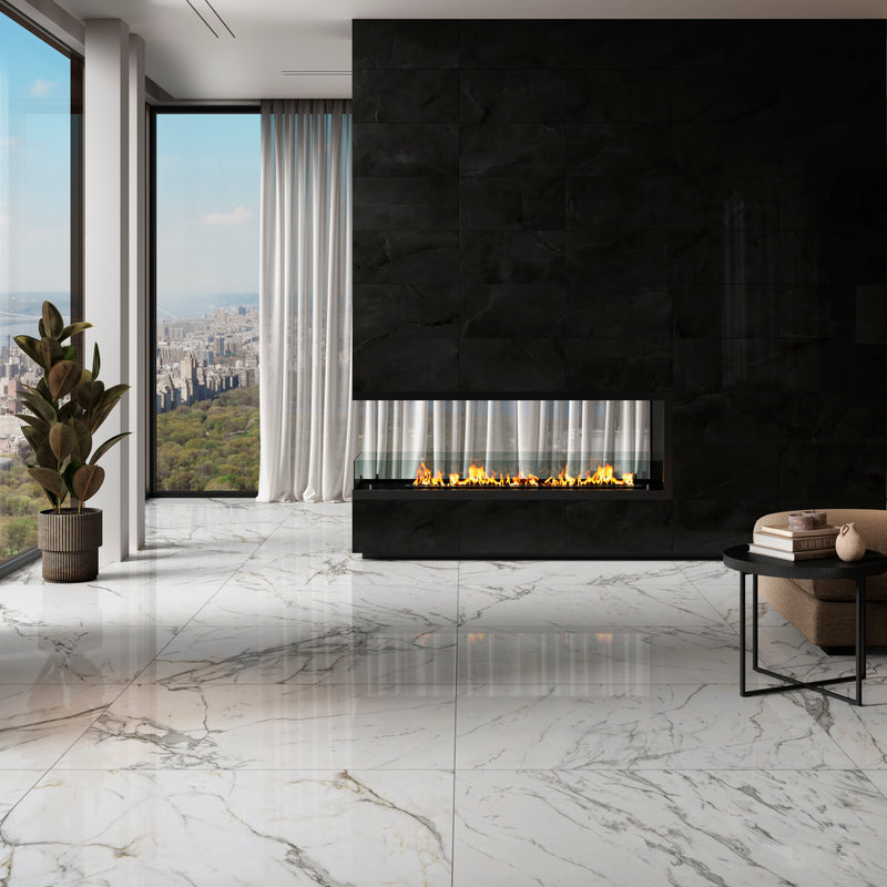 Regallo Midnight Agate Polished Marble Look Porcelain Floor & wall Tile - MSI Collection