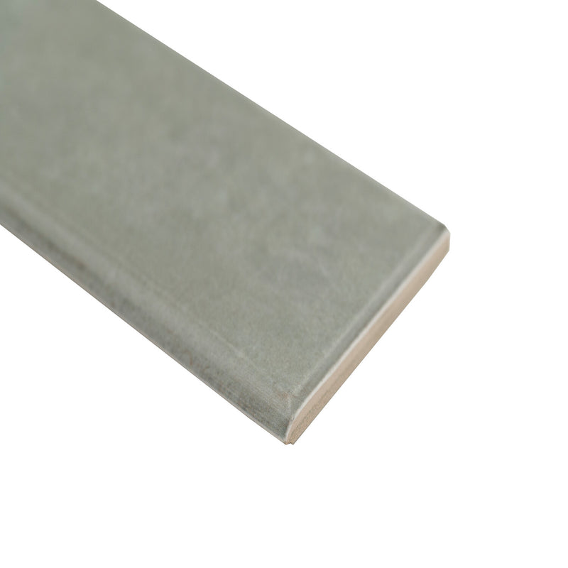 Renzo Jade Bullnose 3"x12" Glossy Ceramic Wall Tile -MSI Collection product shot edge view