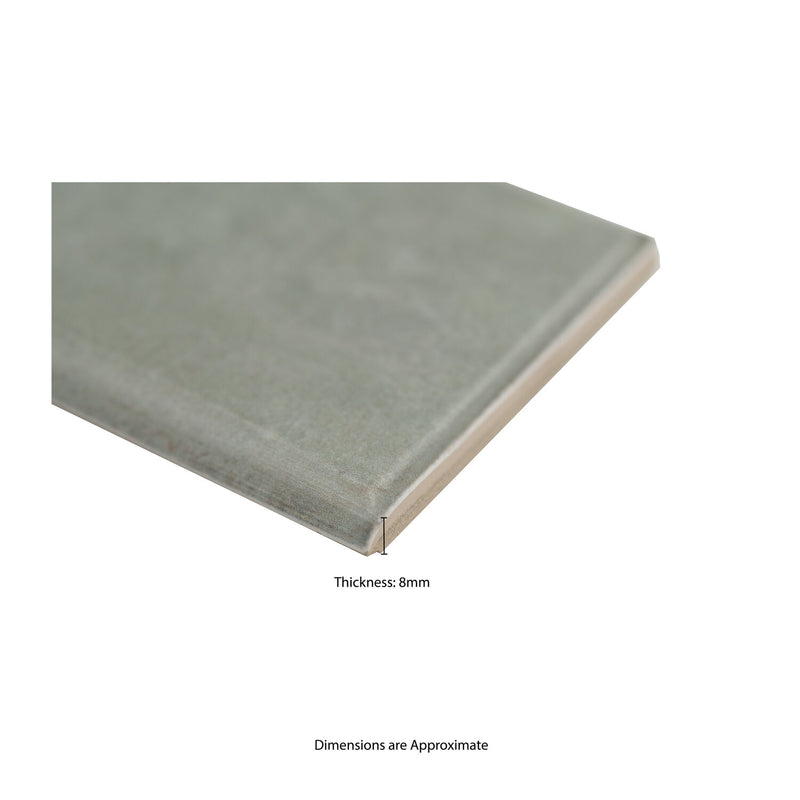 Renzo Jade Bullnose 3"x12" Glossy Ceramic Wall Tile -MSI Collection product shot edge view